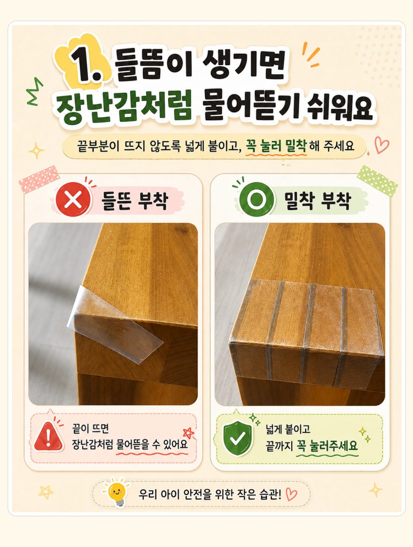 비터케어 사용법 STEP 1 — 들뜸 없이 밀착 부착